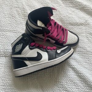 Nike Air Jordan High Tops with Pink Laces